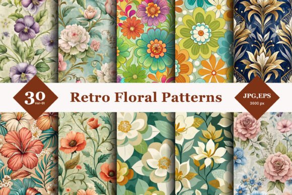 Bridging the Past and Present: The Artistic Value of Retro Floral Seamless Patterns 02