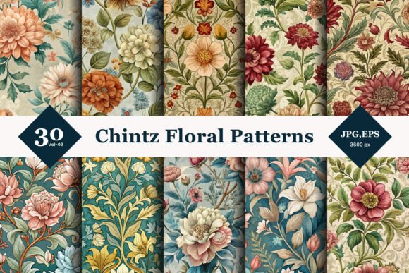 Chintz Floral Seamless Patterns 03