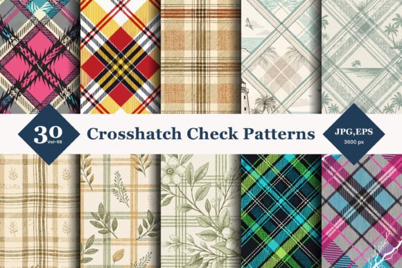 Crosshatch Check Seamless Patterns 06: A Strategic Asset for Modern Design Workflows