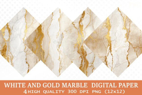 Elevating Your Design Projects with White and Gold Marble Seamless Patterns