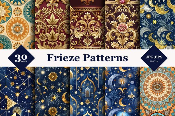 Frieze Seamless Patterns 01