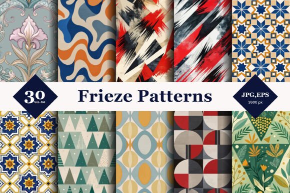 Frieze Seamless Patterns 04