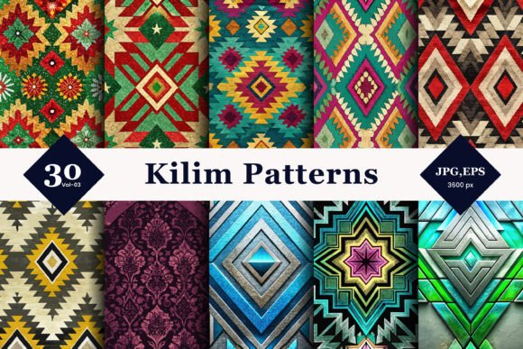 Kilim Style Seamless Patterns 03