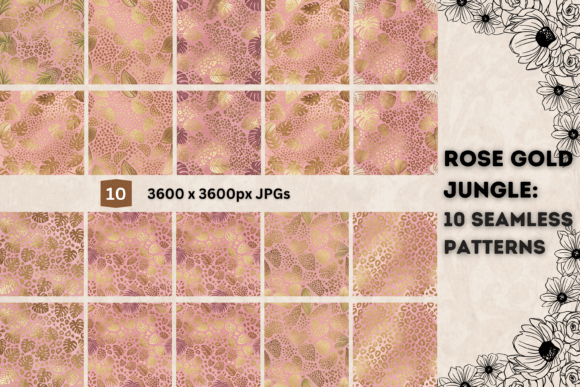 The Intersection of Wild Nature and High-End Glamour: A Deep Dive into Rose Gold Jungle 10 Seamless Patterns